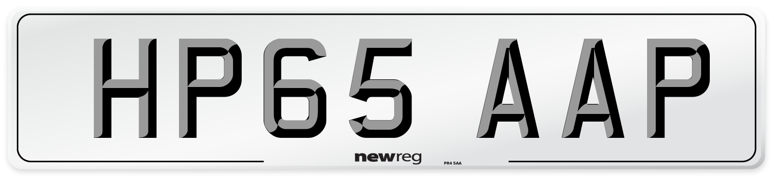 HP65 AAP Number Plate from New Reg